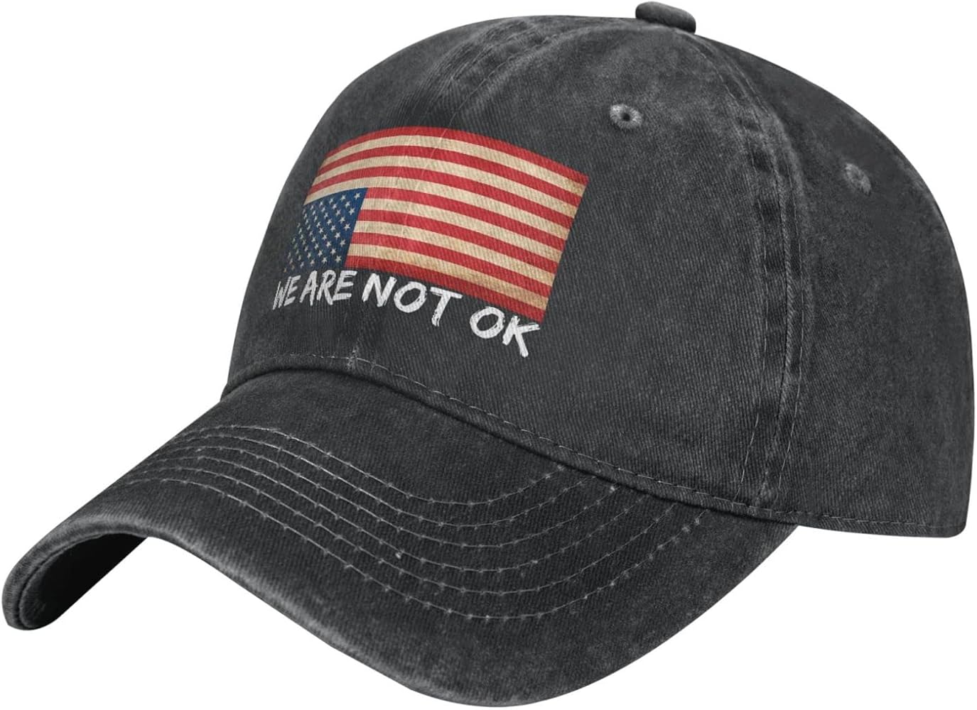 Upside Down American Flag Hat We are Not Ok Hat for Men Baseball Hats Graphic Caps