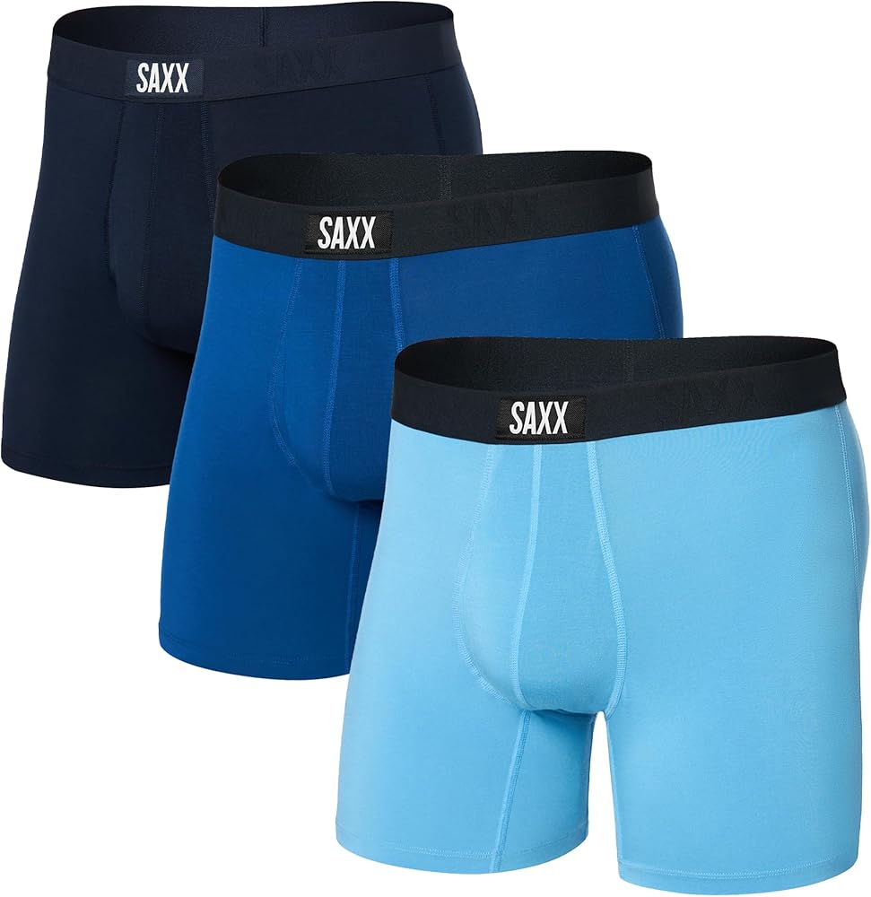 Saxx Undewear Co. Men's Ultra Super Soft Boxer Briefs Core 3 Pack with Built-in Pouch Support