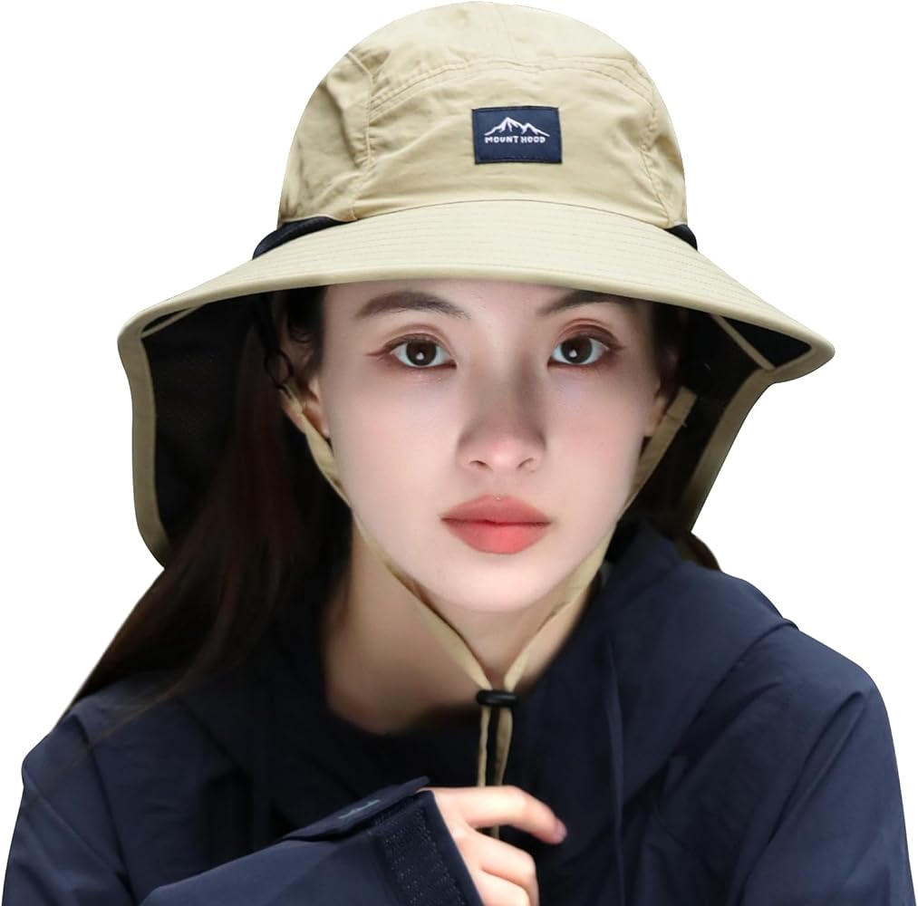 Sun Hats for Women Men Packable, Wide Brim Womens Sun Hat UPF 50+, Summer Hiking Fishing Travel Men Beach Hats with Neck Flap