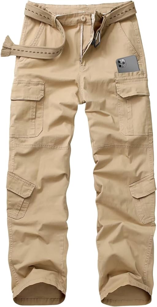 Mens Cargo Pants Relaxed Fit Classic Casual Pants