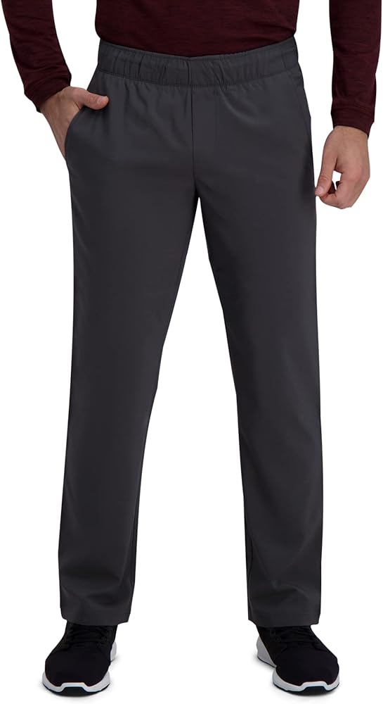 Haggar Men's Active Series Straight Fit Flat Front Comfort Pant