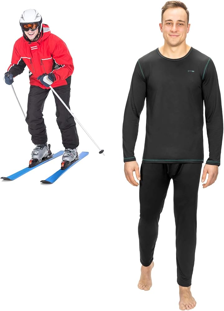 Thermal Underwear for Men (Thermal Long Johns) Sleeve Shirt & Pants Set, Base Layer w/Leggings Bottoms Ski/Extreme Cold…