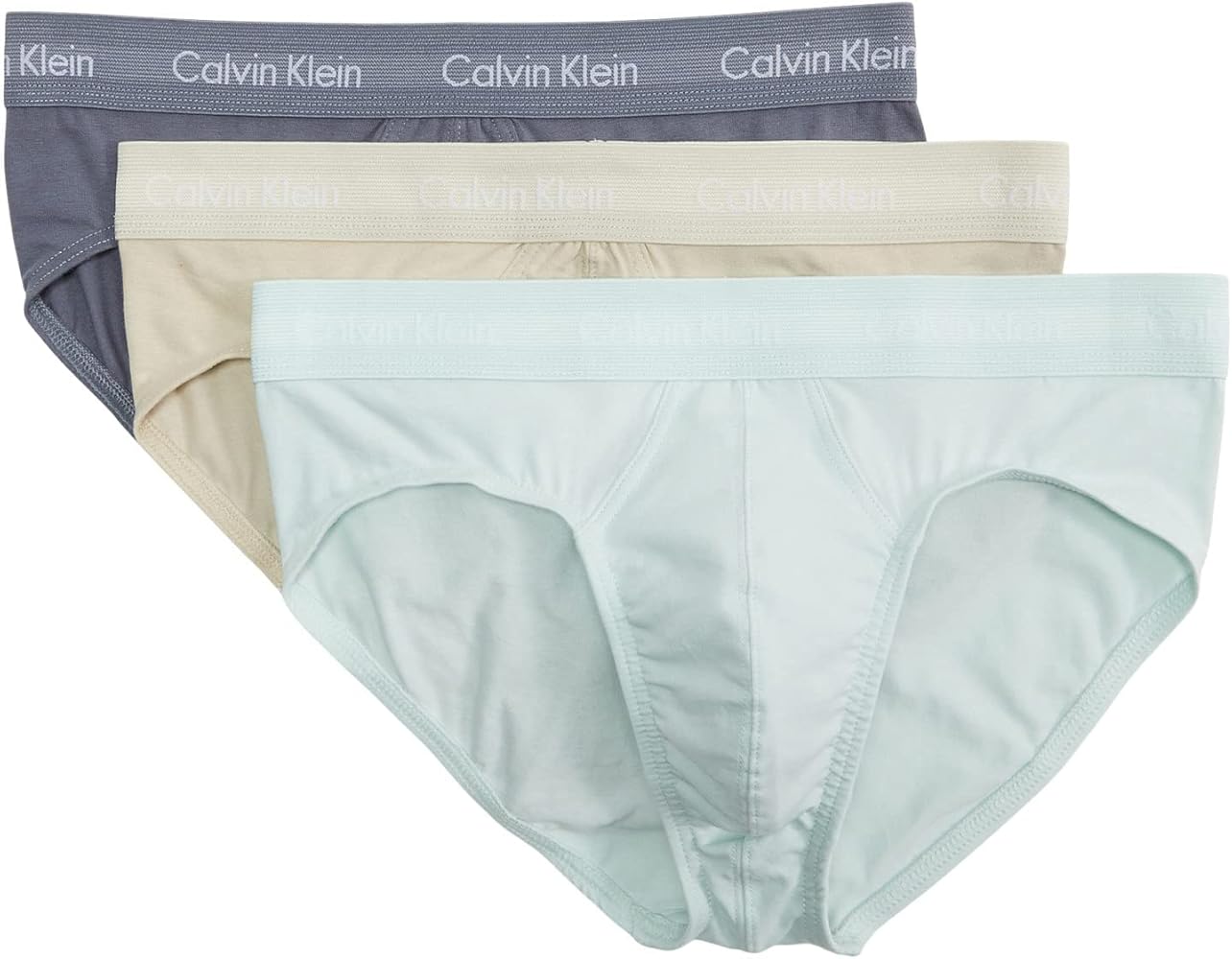 Calvin Klein Cotton Stretch Multipack Hip Brief Dragon Fly/Mudstone/Asphalt Grey 2XL (44"-46")