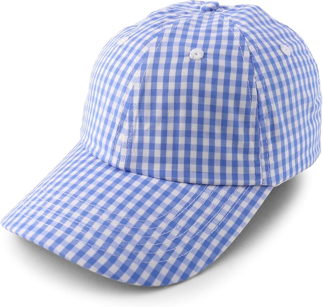 Trendy Apparel Shop Lightweight Unstructured Cotton Gingham Baseball Cap