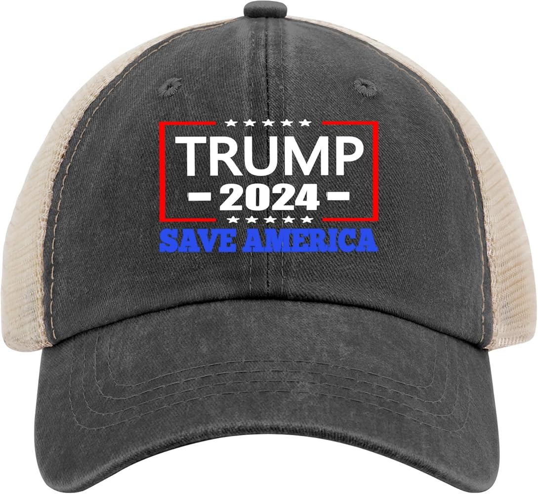 Trump 2024 Save America Baseball Cap American Hat AllBlack Men's Hats Gifts for Dad Cool Hat