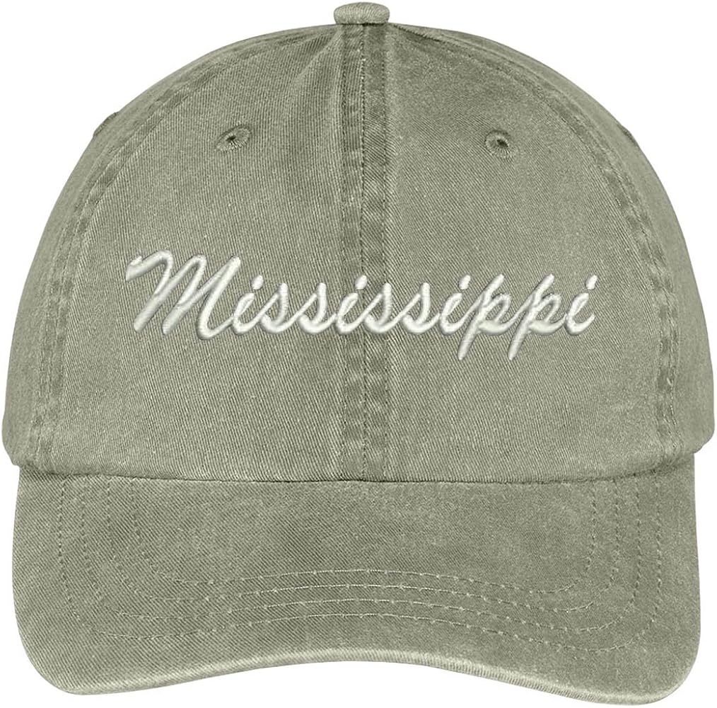 Trendy Apparel Shop Mississippi State Embroidered Low Profile Adjustable Cotton Cap