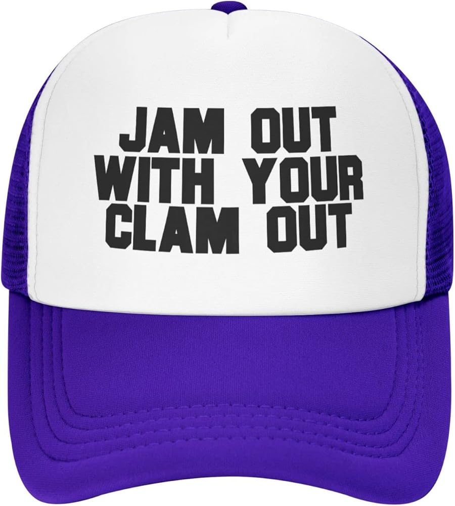 Jam Out with Your Clam Out Hat Unisex Adult Trucker Hats Adjustable Cap for Adults Classic Fishing Caps