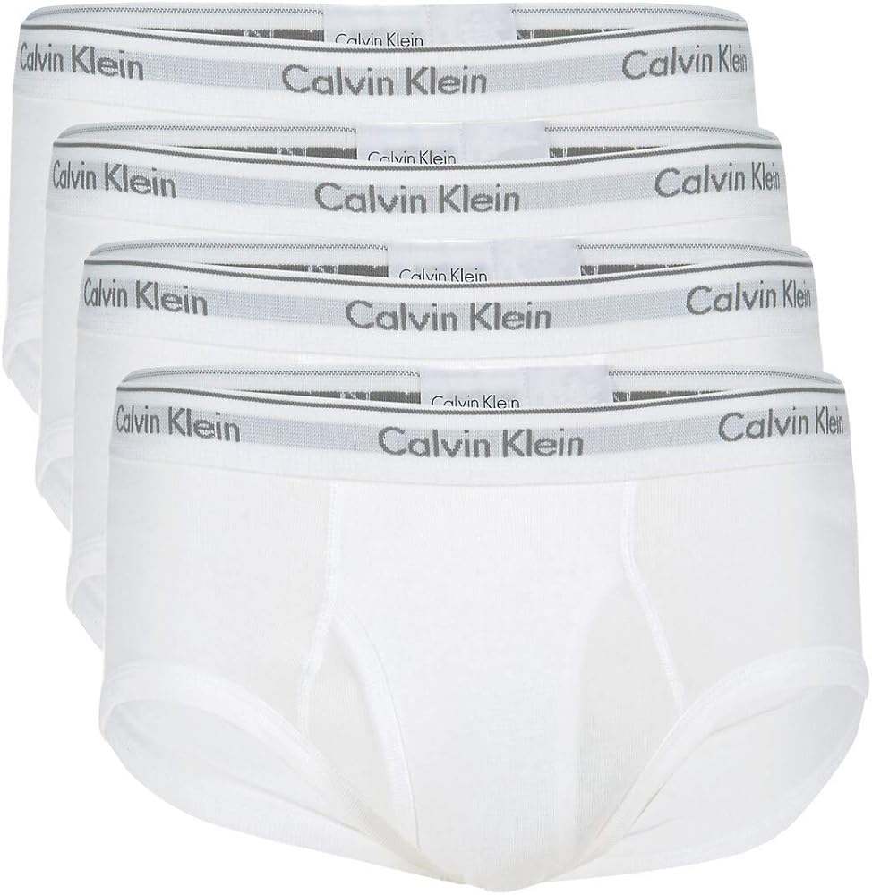 Calvin Klein 4 Pack Classic Fit Cotton Mens Medium Brief Whites