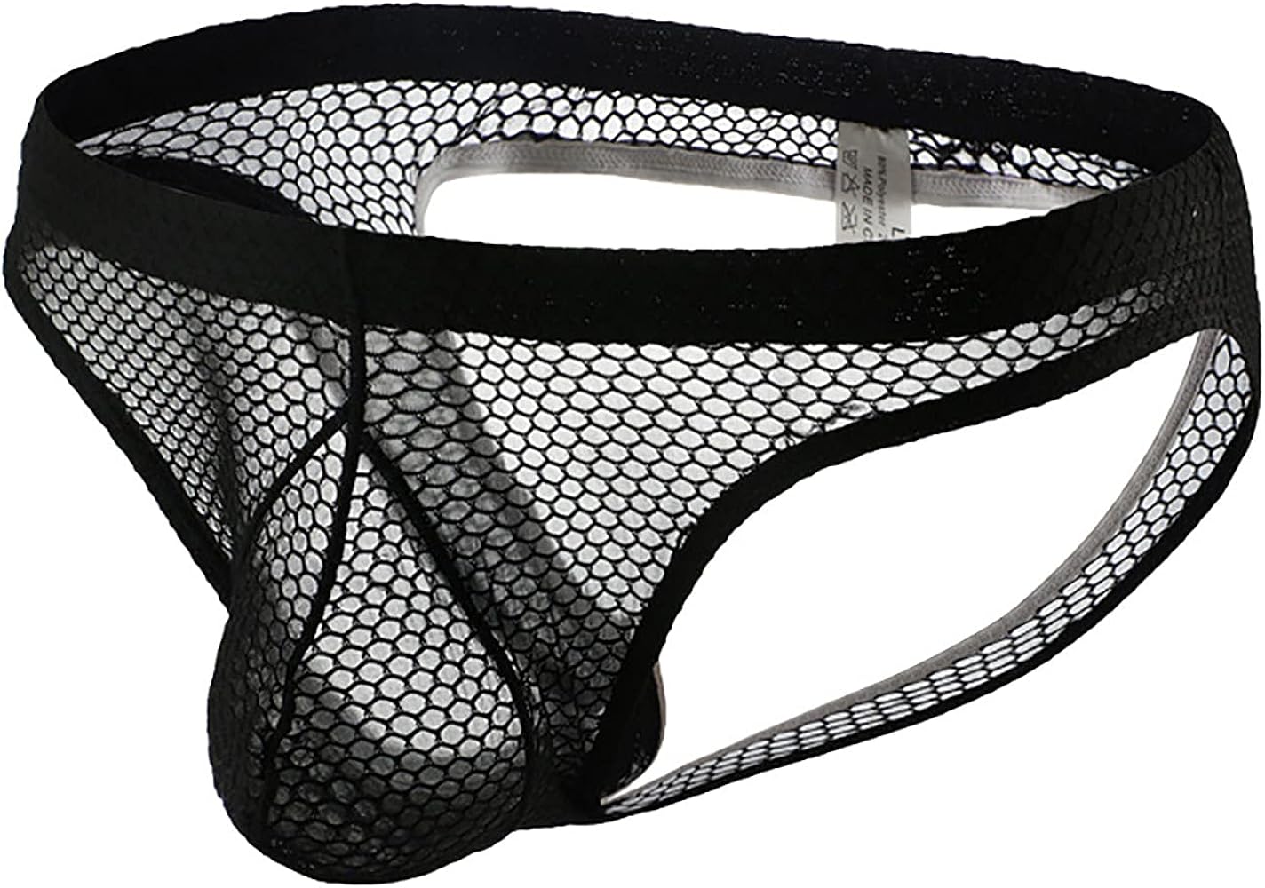 Ctreela Fishnet Thong for Men's Mesh See Through Butt-Flaunting Underwear Bulge Enhancing Pouch Jock-Strap Briefs