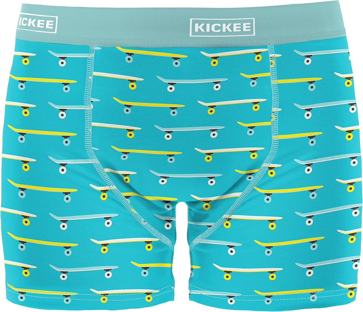 KICKEE Men’s Print Boxer Brief Underwear, Silky Soft Printed Briefs for Men