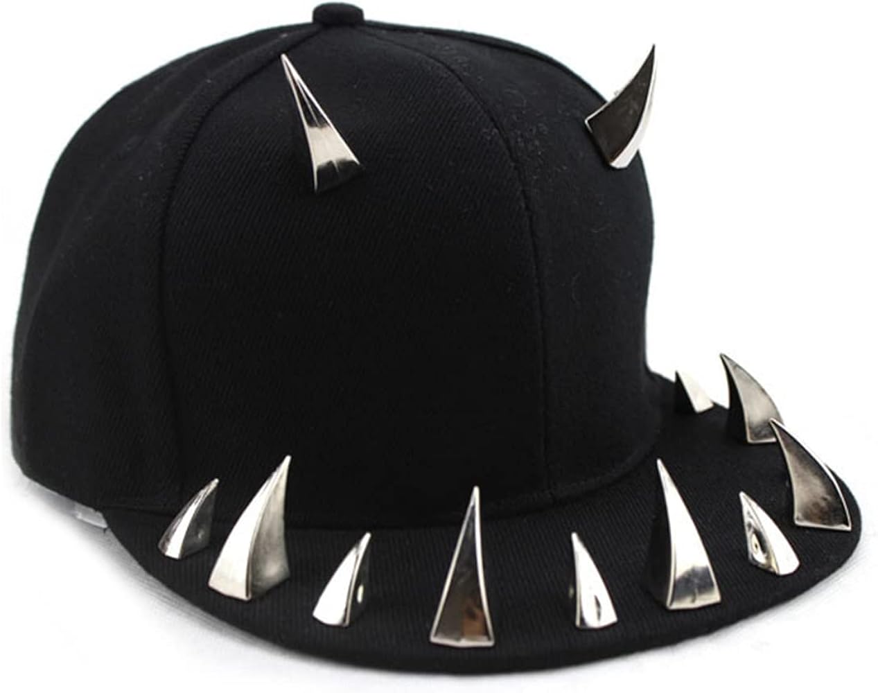 Punk Rock Spike Studded Cap Goth Rivet Hip Hop Baseball Hat Black, Medium-Large