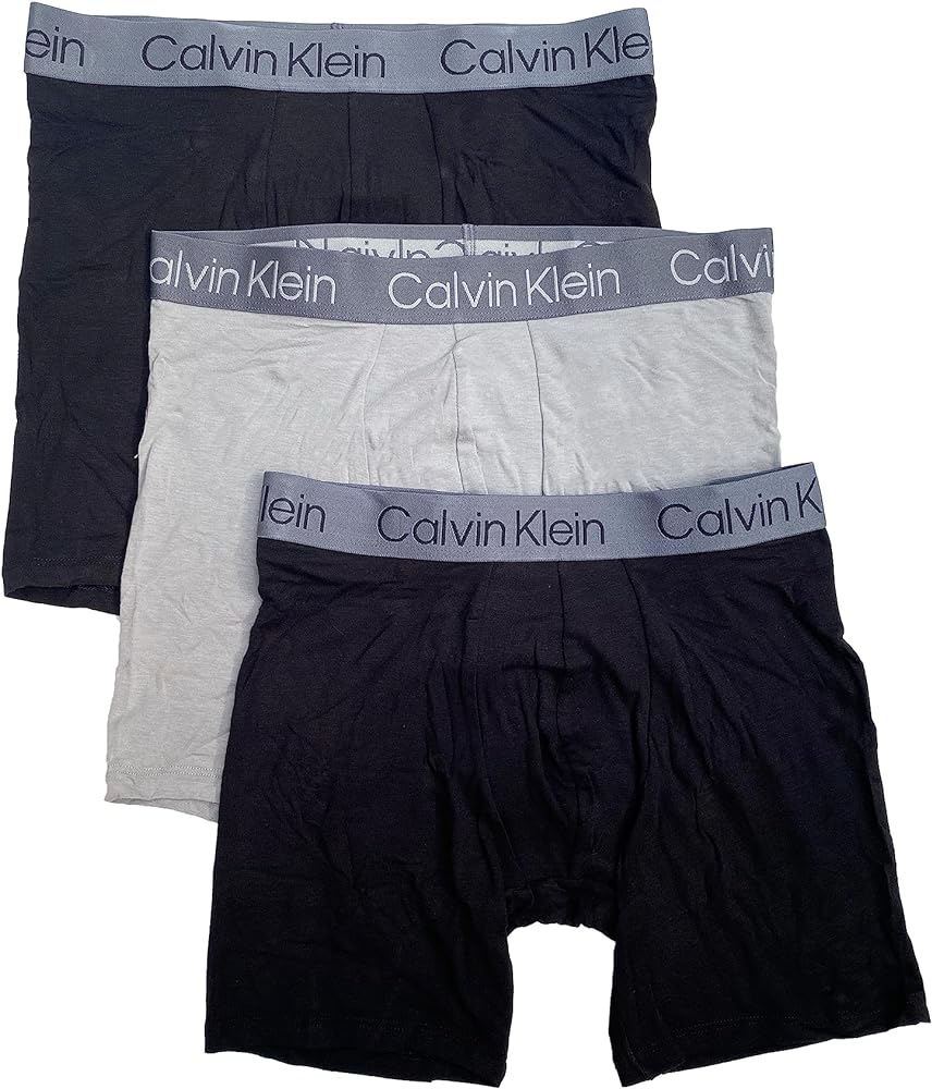 Calvin Klein Men`s Cotton Modal Boxer Briefs 3 Pack (B(NP2527-901)/G, Medium)