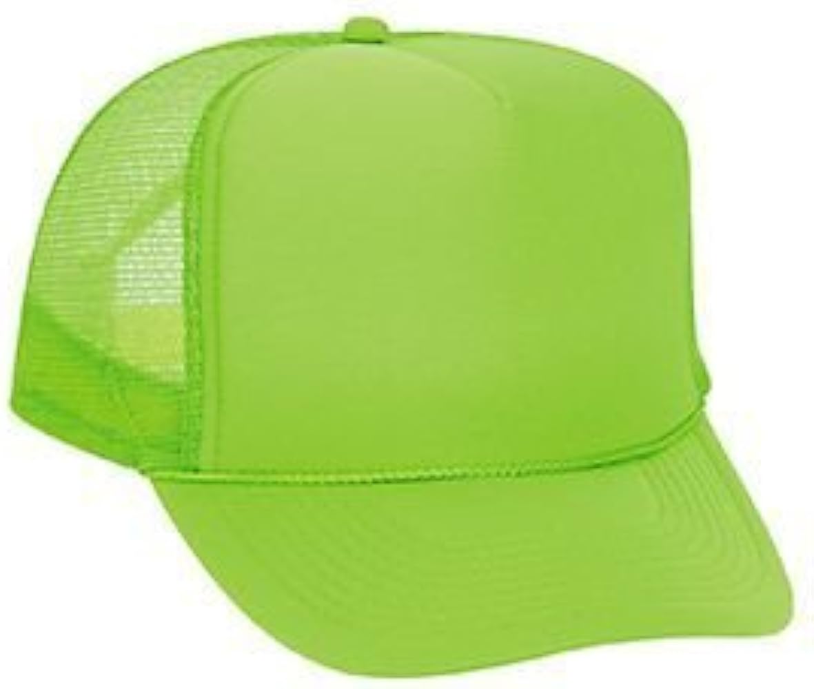 OTTO Neon Polyester Foam Front 5 Panel High Crown Mesh Back Trucker Hat