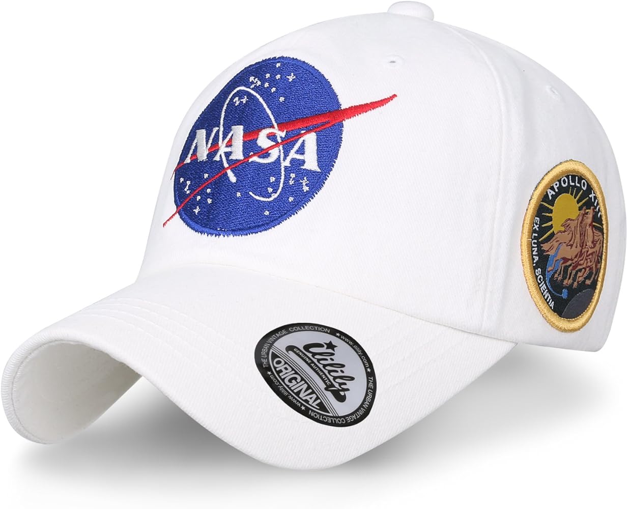 ililily NASA Meatball Logo Embroidery Baseball Cap Apollo 1 Patch Trucker Hat