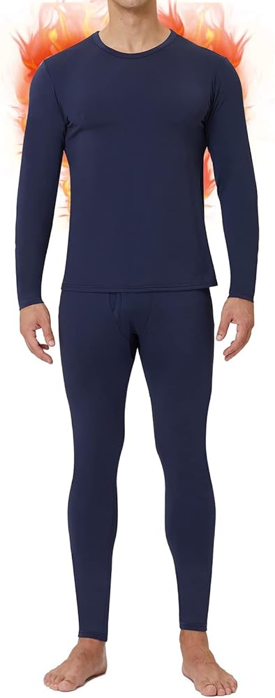 CL convallaria Long Johns Thermal Underwear for Men Soft Fleece Lined Base Layer Cold Weather Top Bottom Set XS-4XL