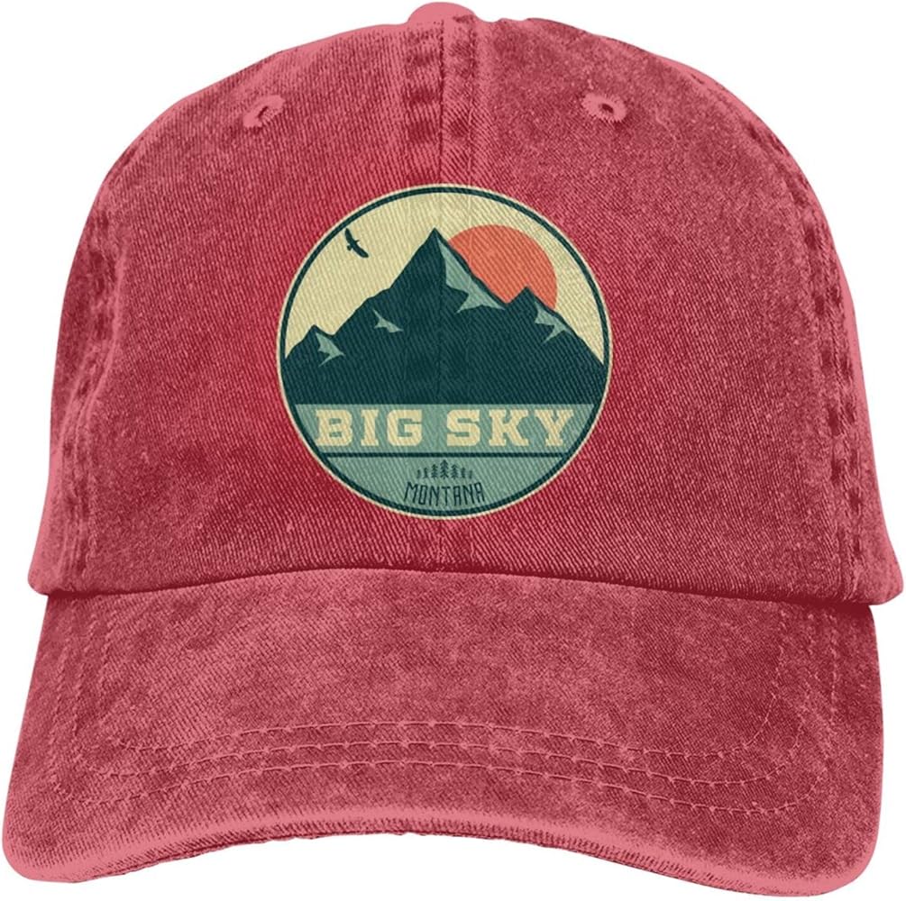 Baseball Cap Big Sky Montana Retro Mountain Denim Hats Trucker Hats Dad Cap