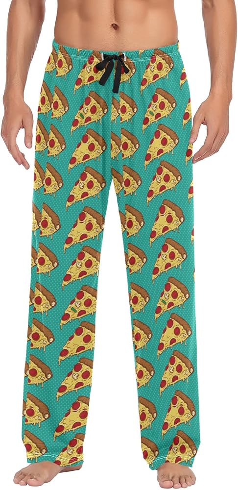 ALAZA Men's Colorful Pizza Slices Drawstring Pants Elastic Waist