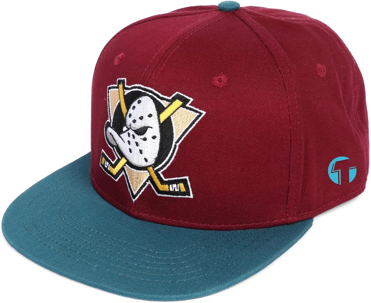 Mighty Ducks hat Men's Duck hat Hockey Cap Adjustable Snapback Baseball Hat with Embroidered Logo Size (S-XL)…