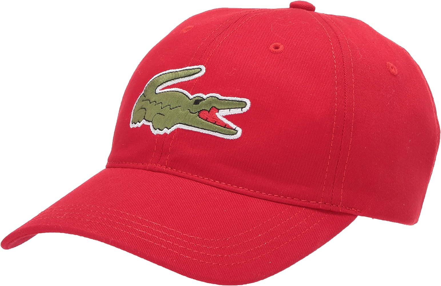 Lacoste Men's Big Croc Twill Adjustable Leather Strap Hat