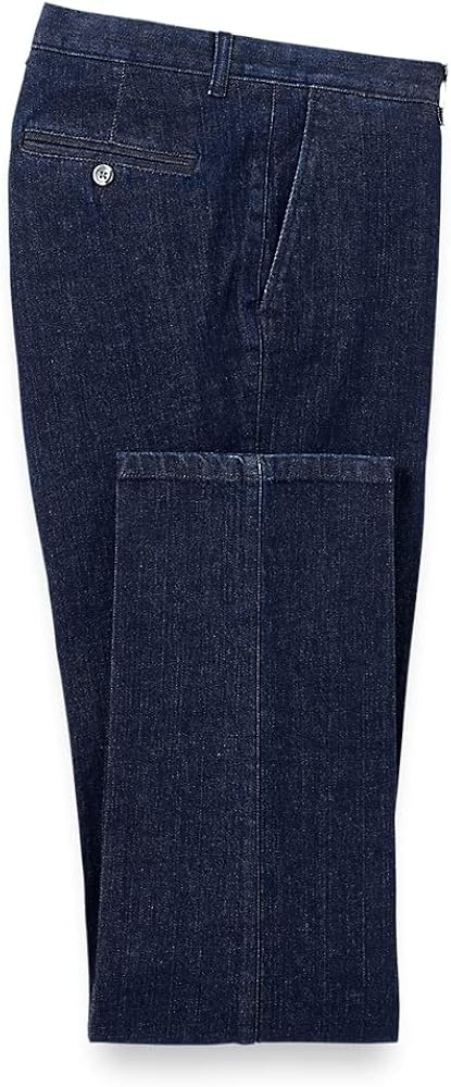 Paul Fredrick Men's Denim Flat Front Front Pants