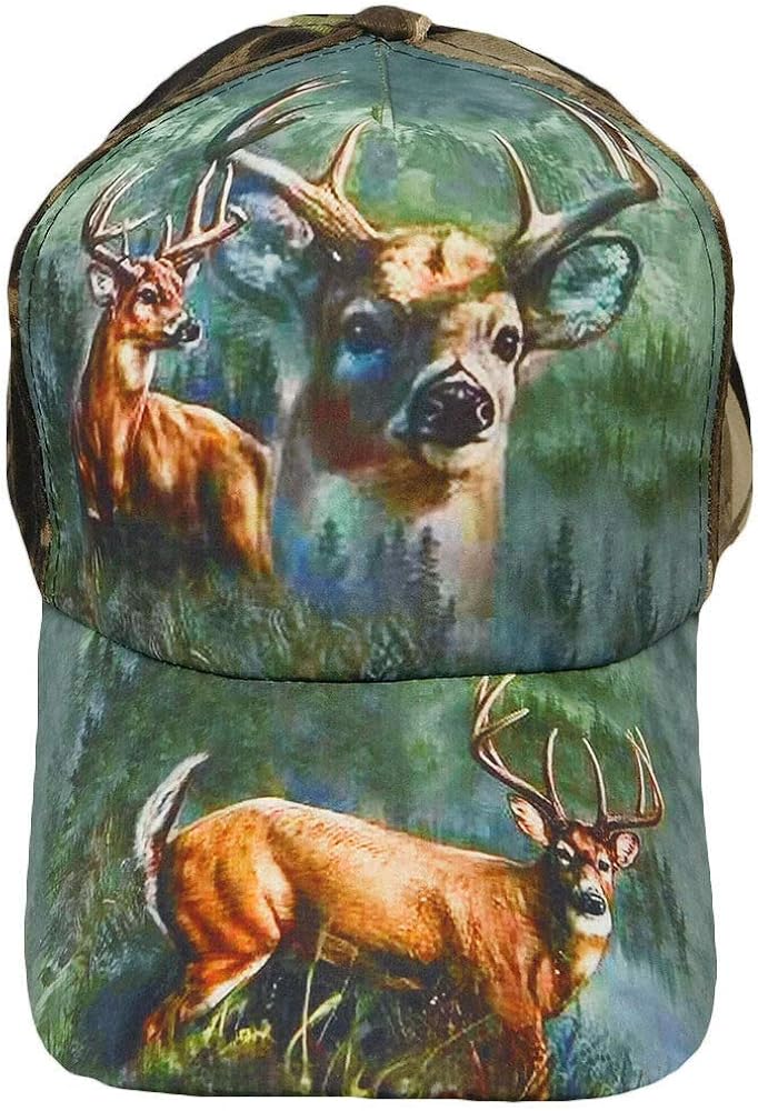 Trade Winds Redneck Camouflage Camo Three Deer Buck Baseball Style Ball Hat Cap (RUF)