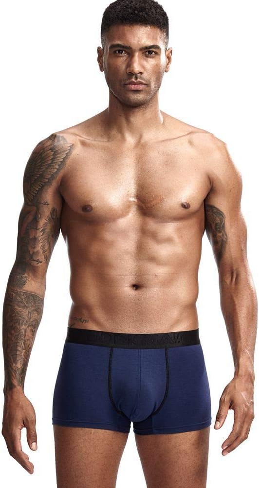 JOCKMAIL Men Boxer Shorts Modal Soft Underwear Micro Separate Pouches Health Care Boxer briefs (XL, Navyblue)