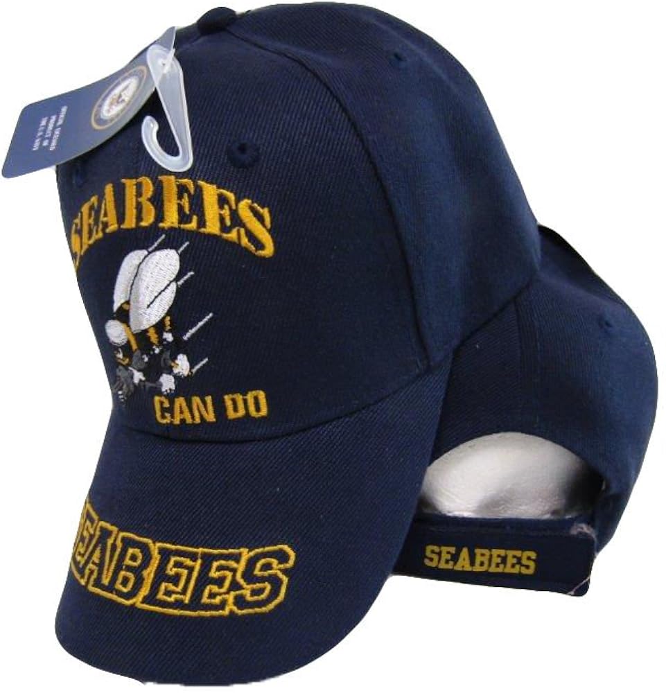 U.S. Navy USN Seabees Can Do Sea Bees Navy Blue Embroidered Cap Hat