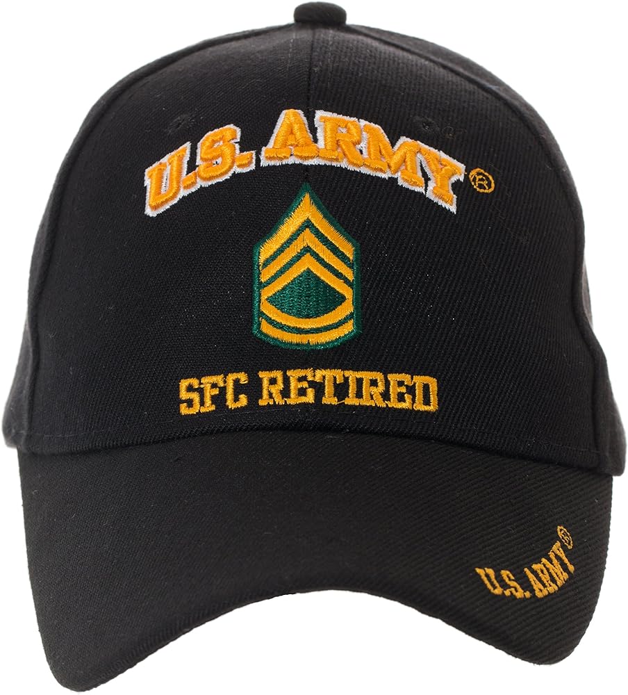 Officially Licensed US Army Retired Baseball Cap - Multiple Ranks Available! (Sergeant First Class)