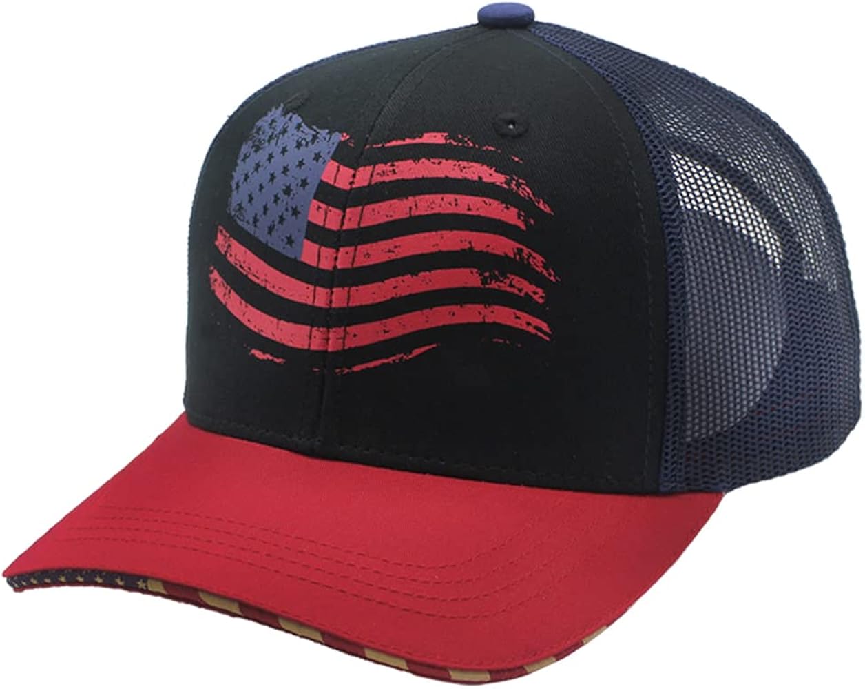 Fits Y'all USA Flag Americana Structured Trucker Hat for Unisex and 3XL Oversize