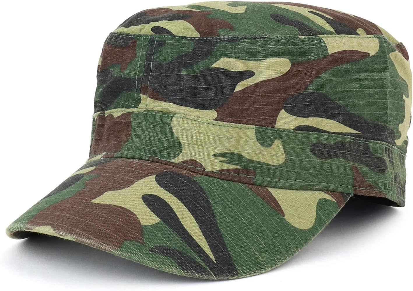 Lightweight Cotton Ripstop Fitted Army Style Flat Top Cap