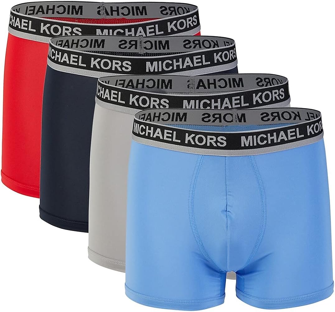 Michael Michael Kors Men`s Performance Poly Boxer Briefs 4 Pack