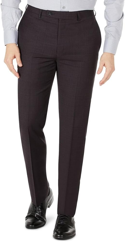 Calvin Klein Mens Wool Suit Separate Suit Pants Purple 32/32