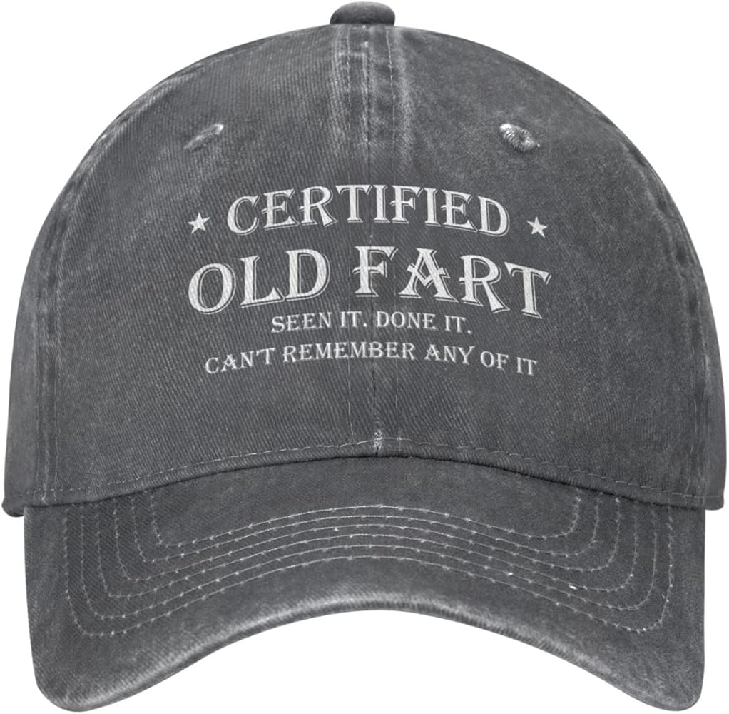 Funny Hat Certified Old Fart Hat for Men Baseball Hats Graphic Cap