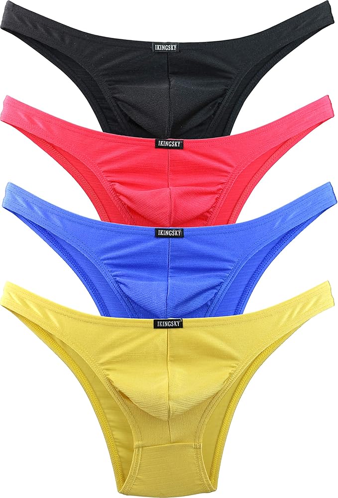 IKINGSKY Men's Cheeky Underwear Mens Pouch Bikini Panties Sexy Branzilian Back Briefs