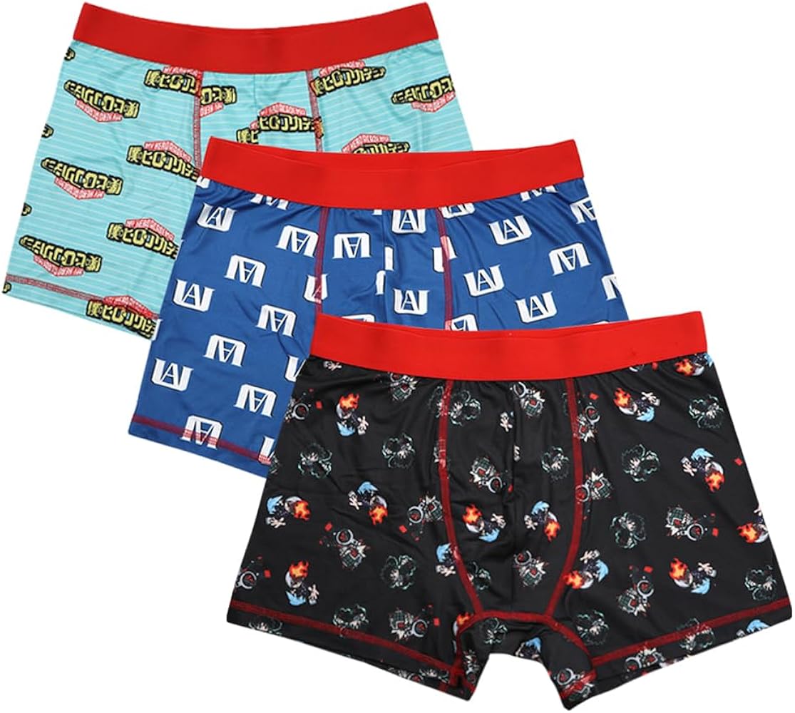 My Hero Academia Anime Cartoon Mens Boxer Shorts Underwear 3pk Boxer Briefs Set