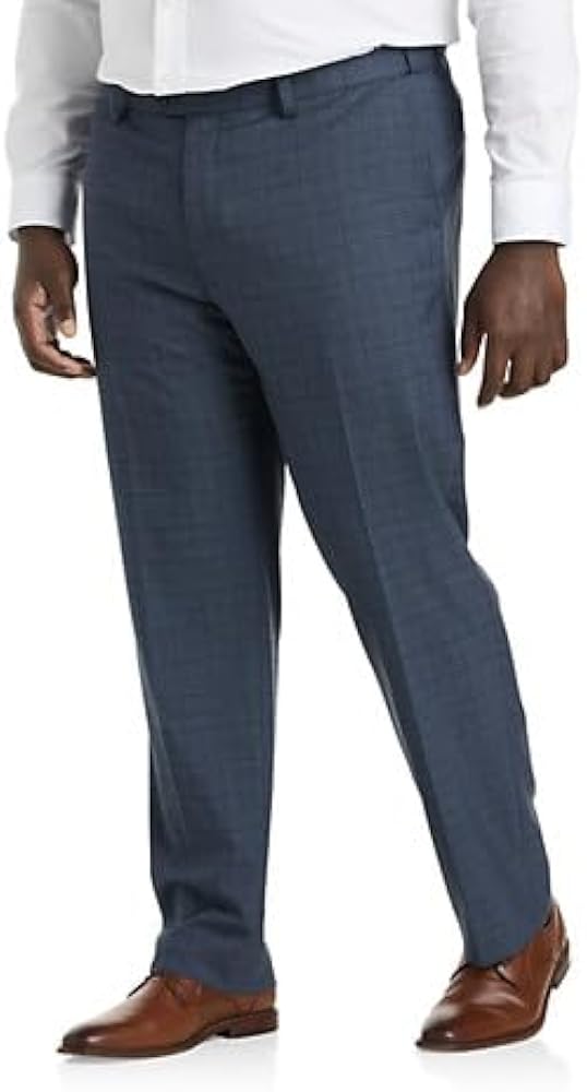 Oak Hill by DXL Men's Big and Tall Windowpane Suit Pants