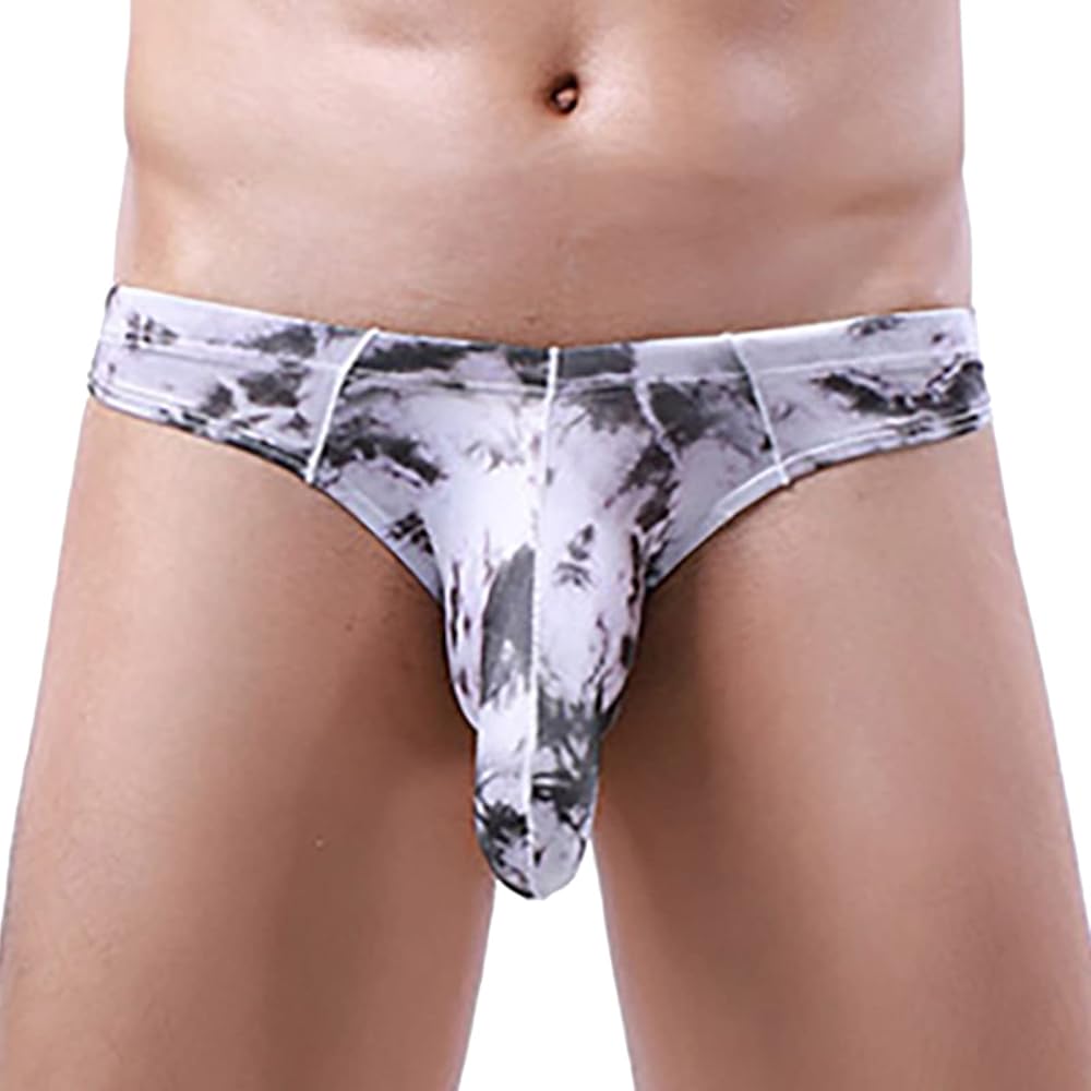 Mens Sexy Briefs Soft Breathable Bulge Pouch Underwear Long Pouch Elephant Pants Print Underwear