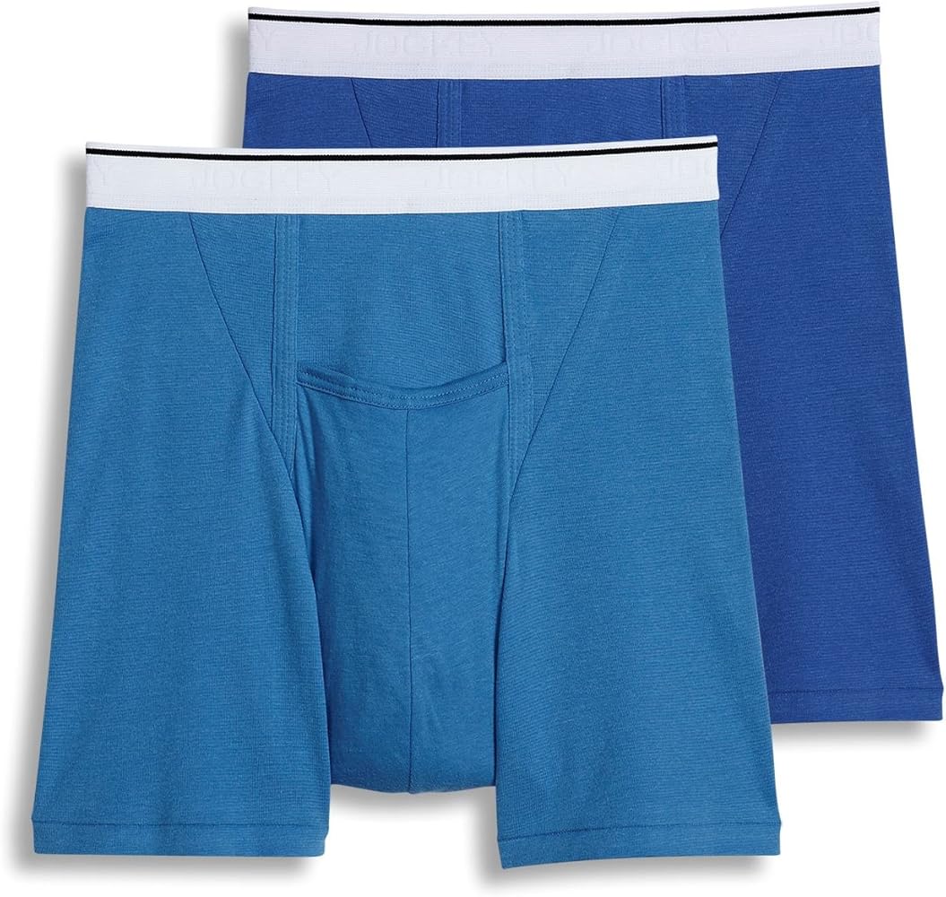 Jockey Men's Underwear Pouch Boxer Brief - 2 Pack, blue, XL