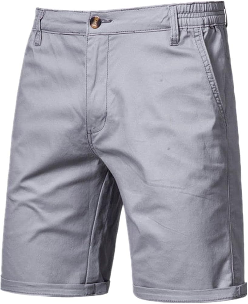 Summer Shorts Men Knee Length Casual Light Grey