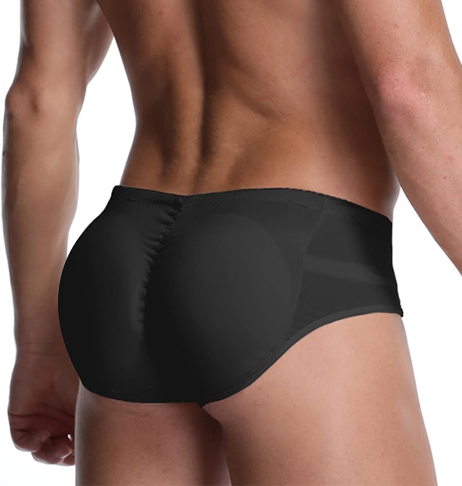 Mens Butt Lifter Shapewear Hip Enhancer Mens Padded Underwear with Detachable Pads