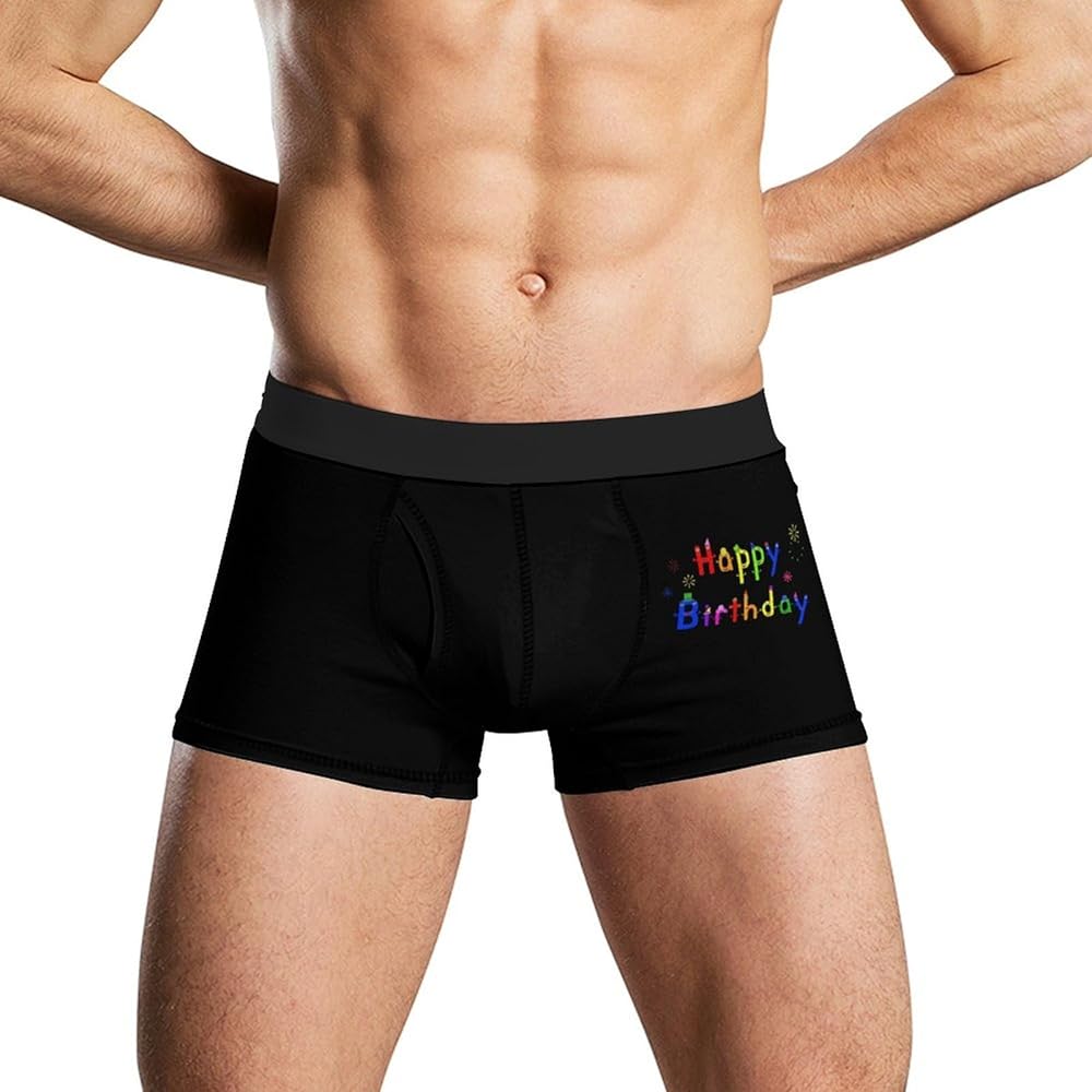 Happy Birthday Men's Boxer Briefs Soft Lightweight Underwear Stretch Trunks