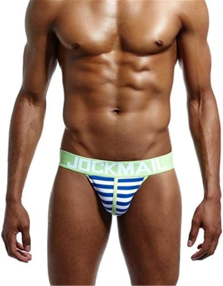 JOCKMAIL Sexy Mens Underwear Briefs Sexy Bikini Mens Briefs Cotton Mens Striped Briefs Panties Male Underwear