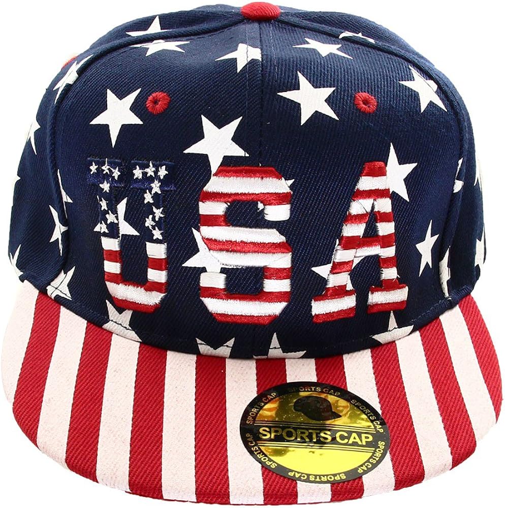 Falari USA American Flag Printed Baseball Cap Snapback Adjustable Size