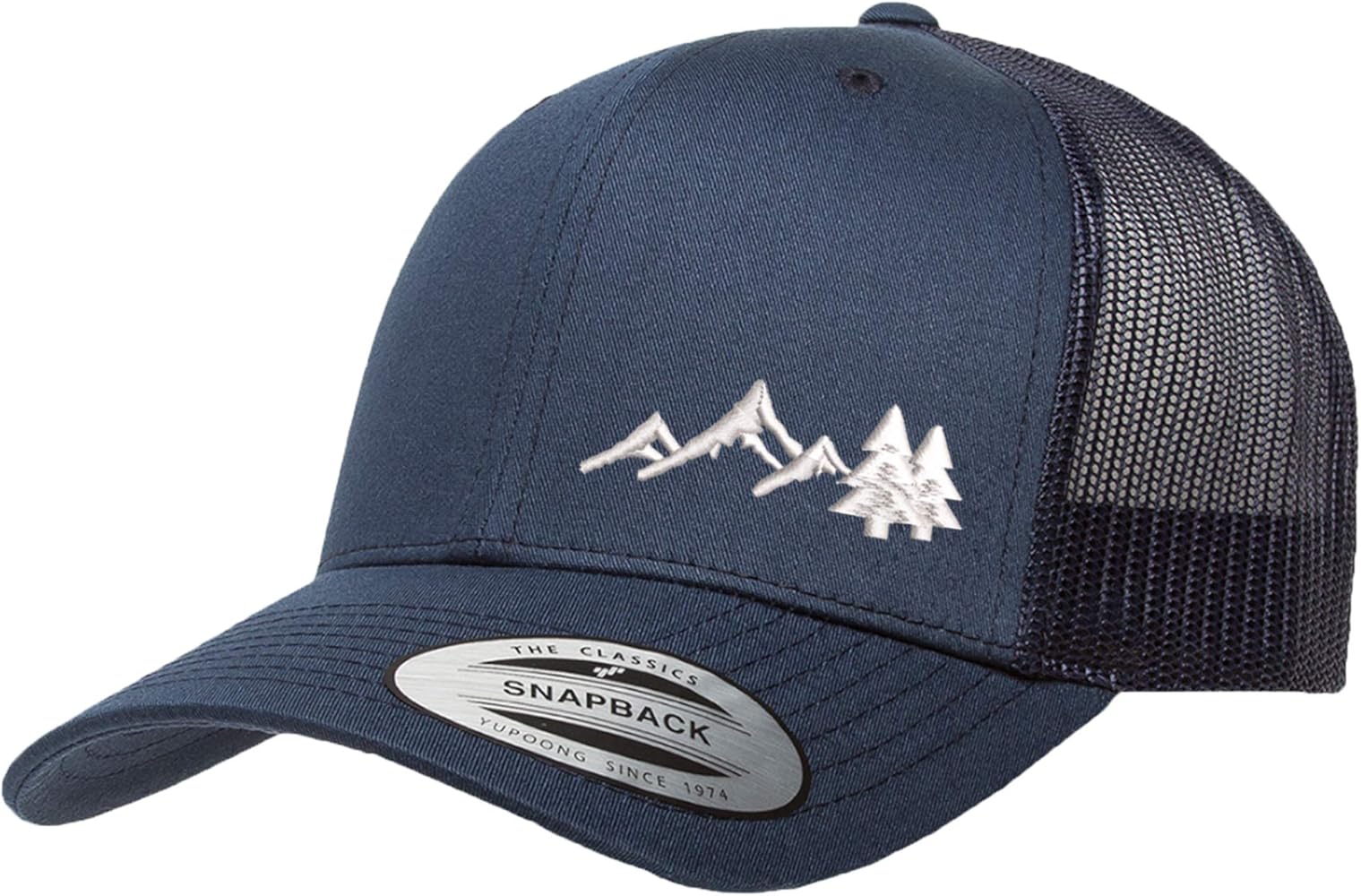 Embroidered Outdoors Mountain Trucker Snapback Cap Mesh Back Men and Women