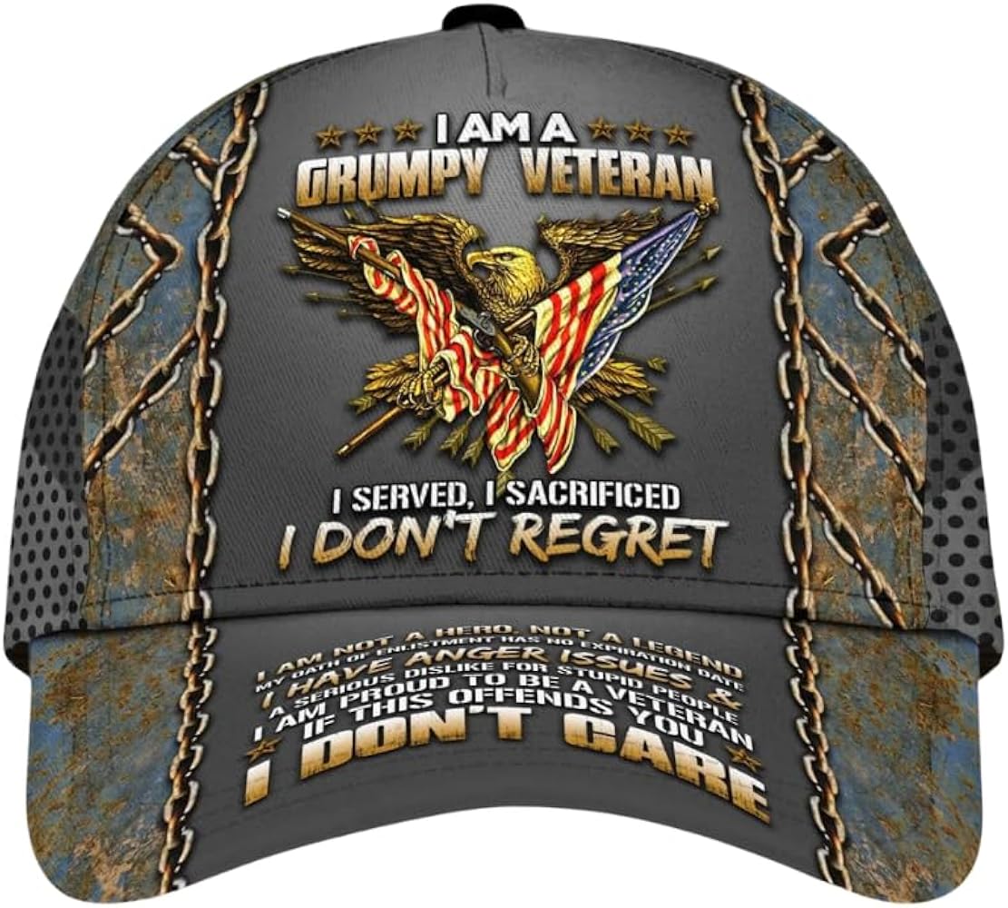 Premium Vietnam Veteran Hat, Veteran Hat for Men, Military Gift for Grandpa Dad Husband, Adjustable Strap Back