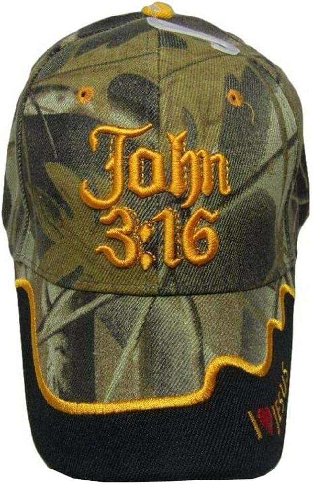 John 3:16 Jesus Christian Camo Camouflage Embroidered Cap Hat 834A TOPW