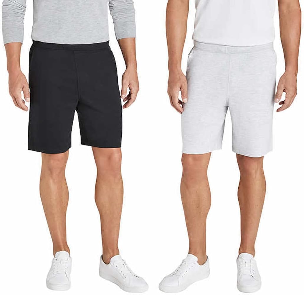 Eddie Bauer Men's 2-Pack Lounge Shorts (Black/Light Grey, Small)