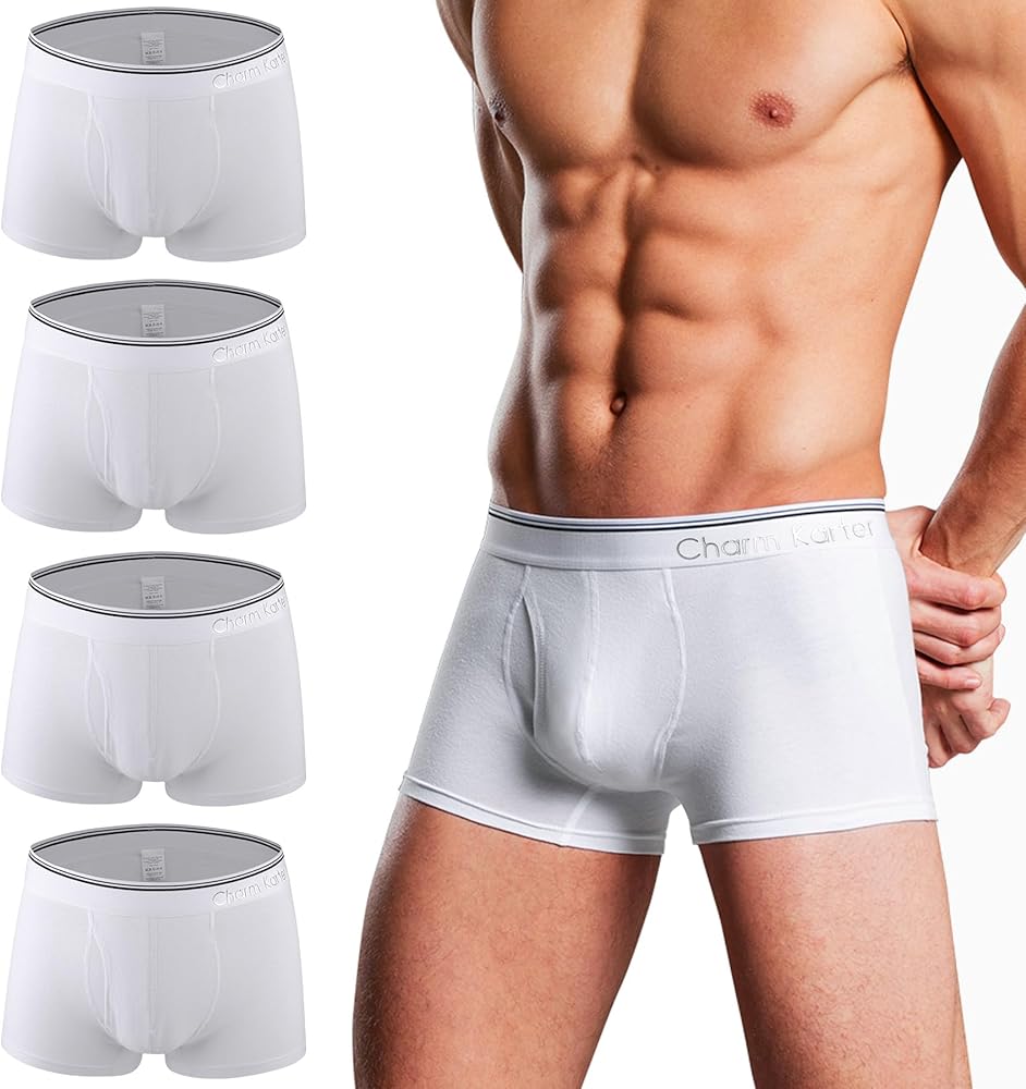 Men's White Trunks Underwear - Mens Cotton Breathable Underwear Pack