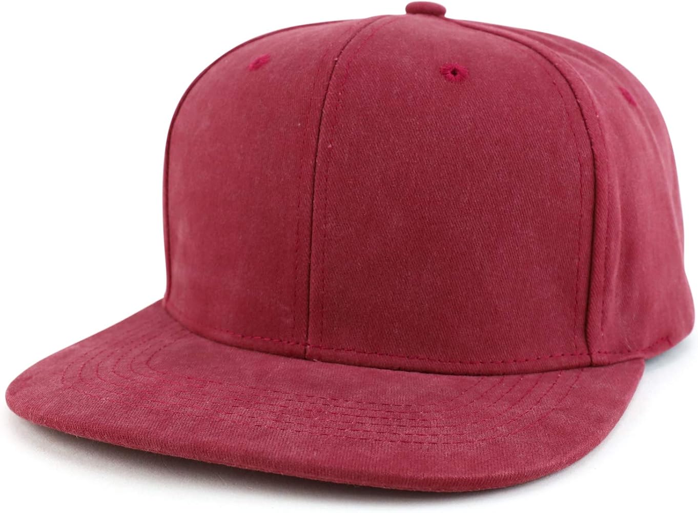 Trendy Apparel Shop Oversized XXL Plain Pigment Dyed Flatbill Snapback Cap