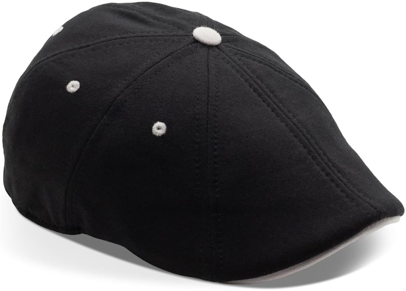 The Original UFC Eight Panel Boston Scally Cap - Flat Cap Cotton Fitted Hat for Men - Black